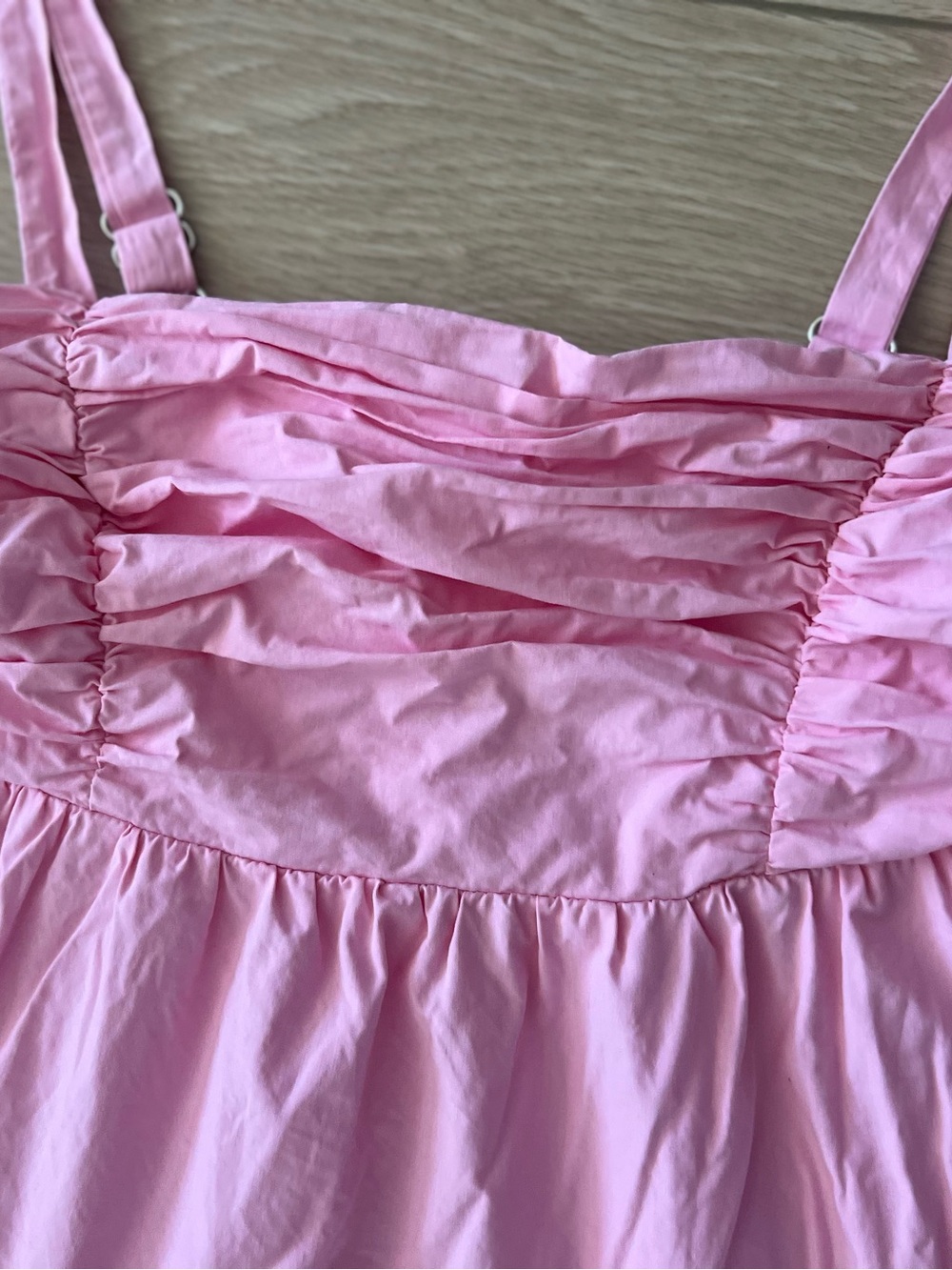 Hello Molly Knock Knock Pink Ruched Tiered Maxi Sundress size small - Picture 4 of 9